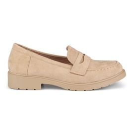 Zapatos mujer clasicos beige ante