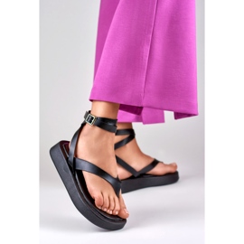 Chanclas de mujer abrochadas al tobillo negro Chanclas de mujer abrochadas al tobillo negro