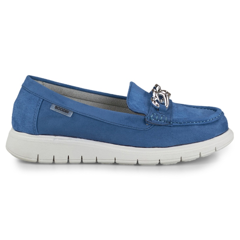 Mocasines de mujer azul marino con plataforma baja