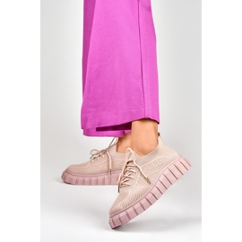 Deportivas mujer rosa elastico