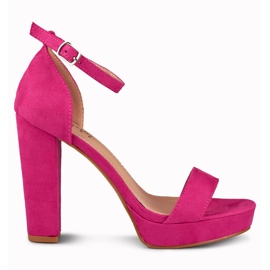 Sandalias tobilleras fucsia rosa