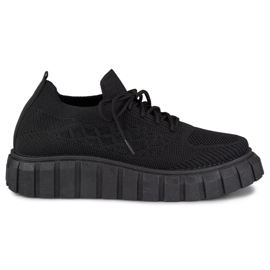 Deportivas mujer flexibles negras negro
