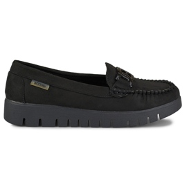Mocasines negros de mujer con suela cómoda