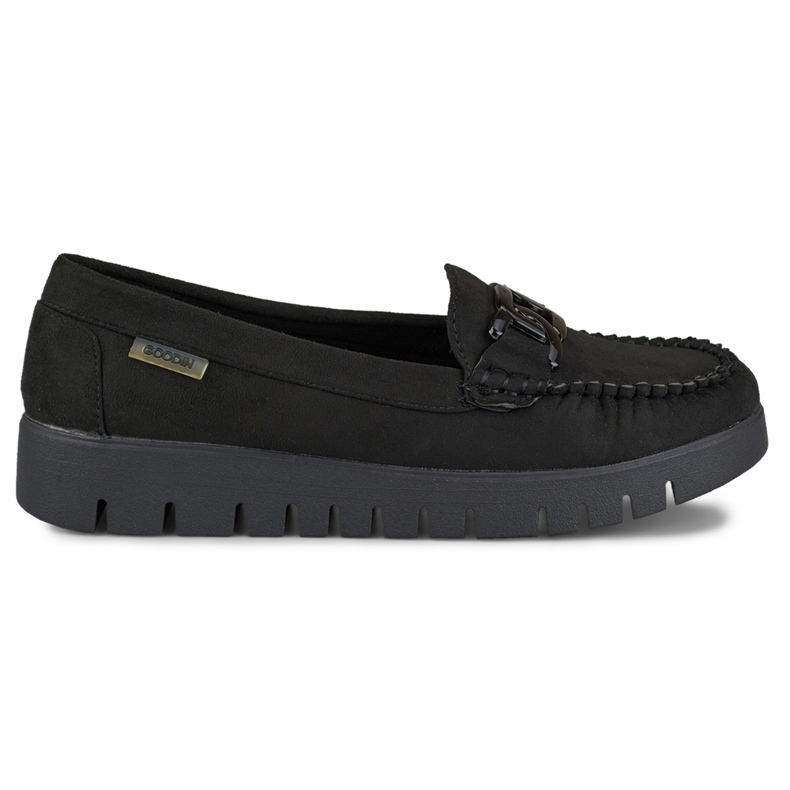 Mocasines negros de mujer con suela cómoda