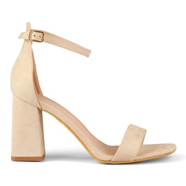 Sandalias beige tacón