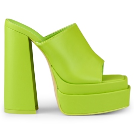 Chanclas de tacón color lima de Evelyn verde