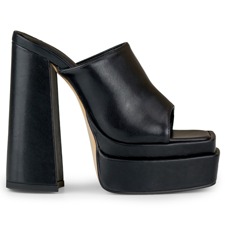 Chanclas negras de tacón alto de Evelyn negro