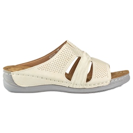 Pantuflas confort mujer beige