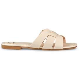 Babuchas mujer beige con suela plana Babuchas mujer beige con suela plana