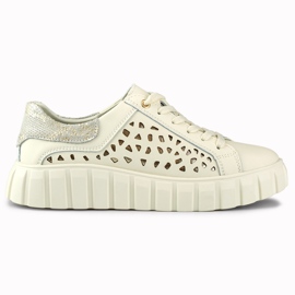 Deportivas beige para mujer fabricadas en piel natural