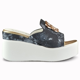 Sandalias mujer cuña negras Negro