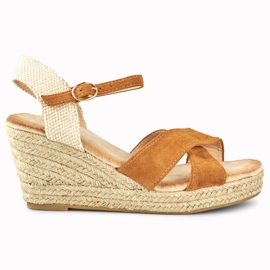 Sandalias cuña mujer alpargatas ante marrón