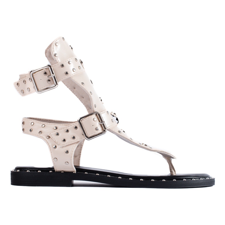 Chanclas de gladiador beige con chorros de Shelovet