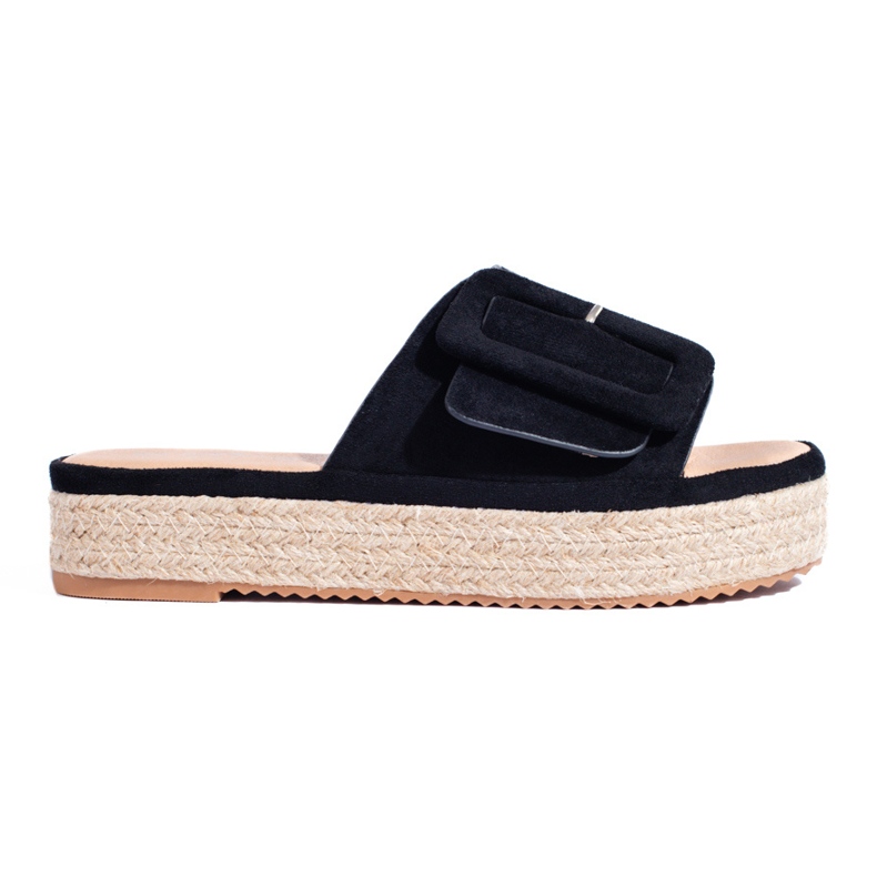Alpargatas de ante negro con plataforma Shelovet