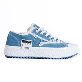 Zapatillas de mujer en la plataforma Denim Shelovet azul