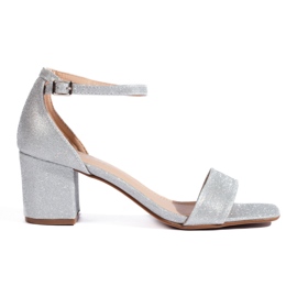Sandalias tacón plata Shelovet