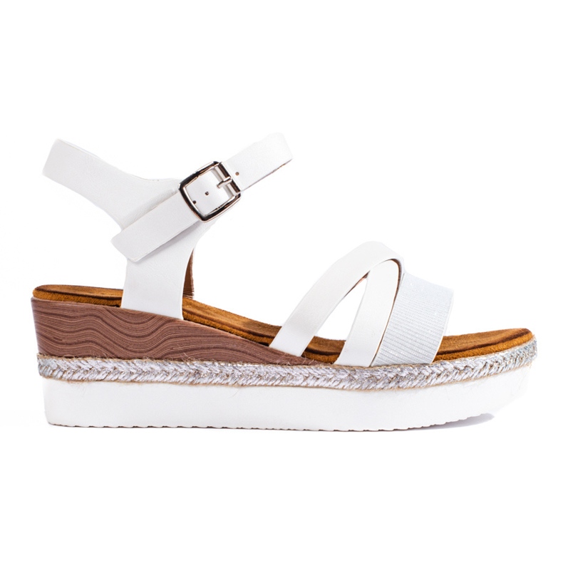 Sandalias cuña Shelovet blancas blanco