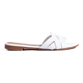 Sandalias planas trenzadas blancas Shelovet blanco