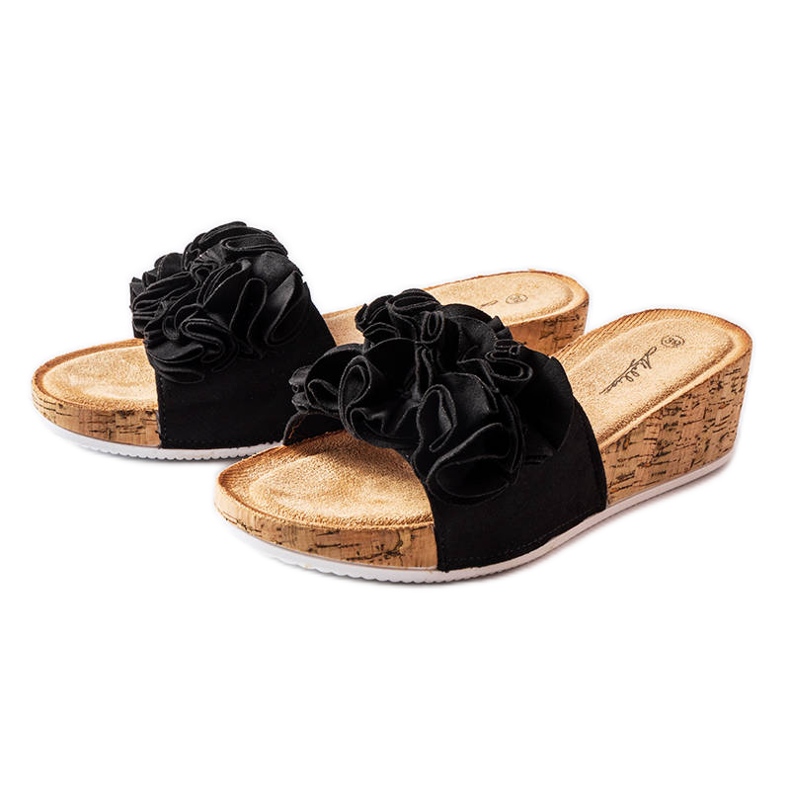 Sandalias de cuña negras de Estella negro Sandalias de cuña negras de Estella negro