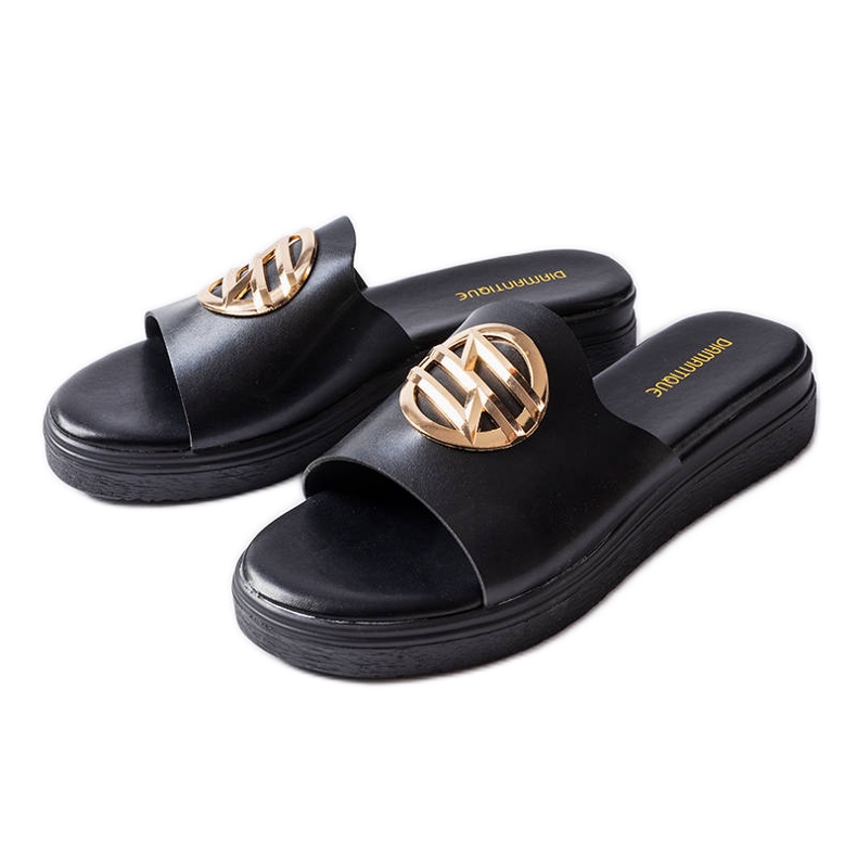 Chanclas negras con plataforma Michelle negro