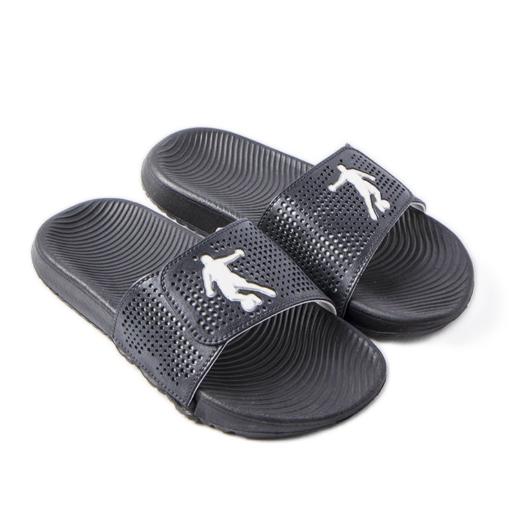 Zapatillas de casa de goma negras para niños de Atenas negro