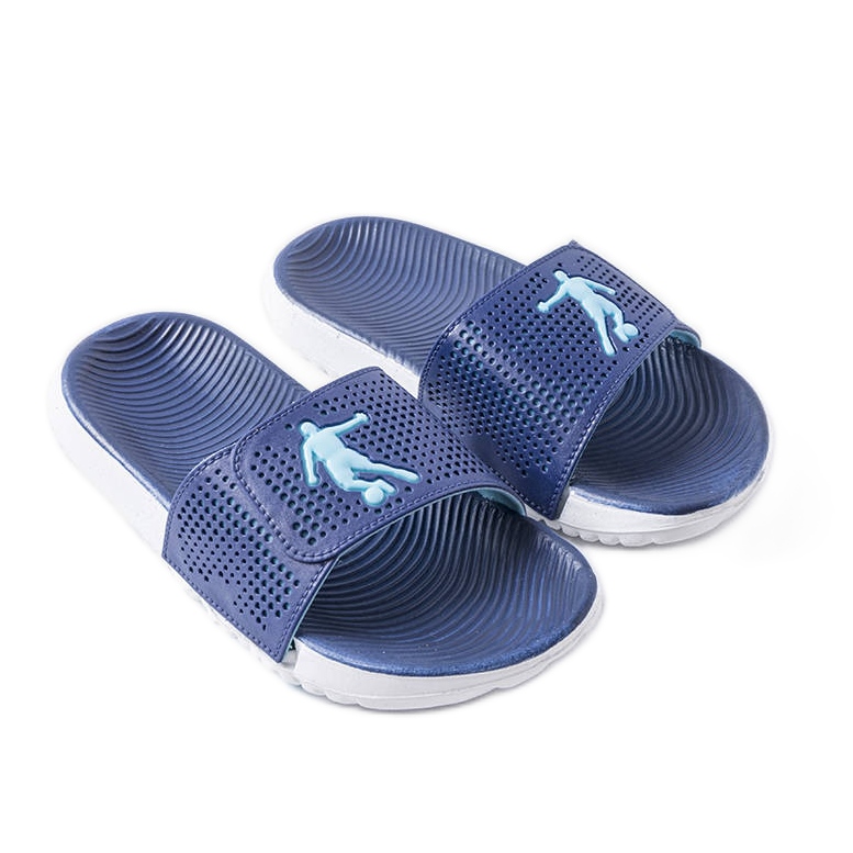 Zapatillas de goma blancas y azul marino de Athens