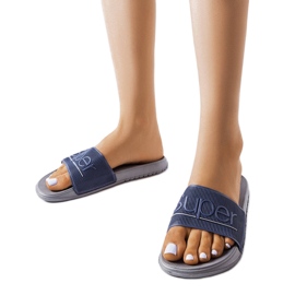 Chanclas de goma grises de Azelio azul