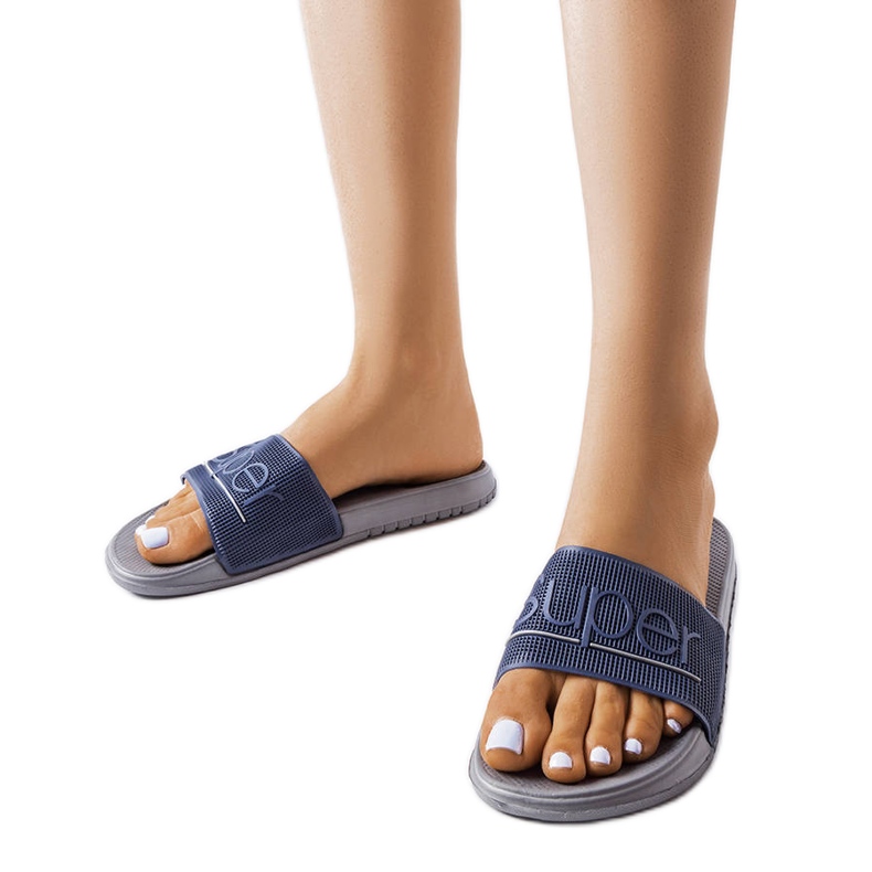 Chanclas de goma grises de Azelio azul