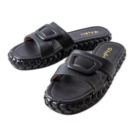 Sandalias de plataforma negras de Francesco. negro