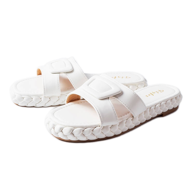 Zapatillas Francesco blancas en la plataforma blanco