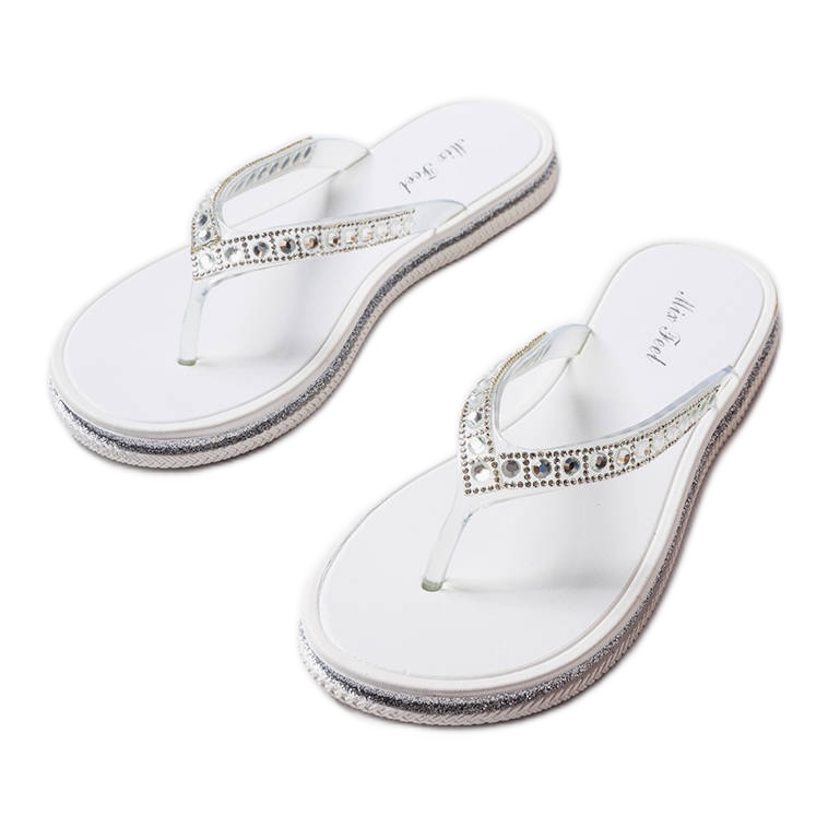 Chanclas blancas con circonitas Patrier blanco