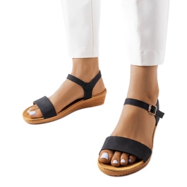 Sandalias de cuña negras de Loggia negro