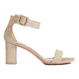 Sandalias Shelovet con purpurina dorado Sandalias Shelovet con purpurina dorado