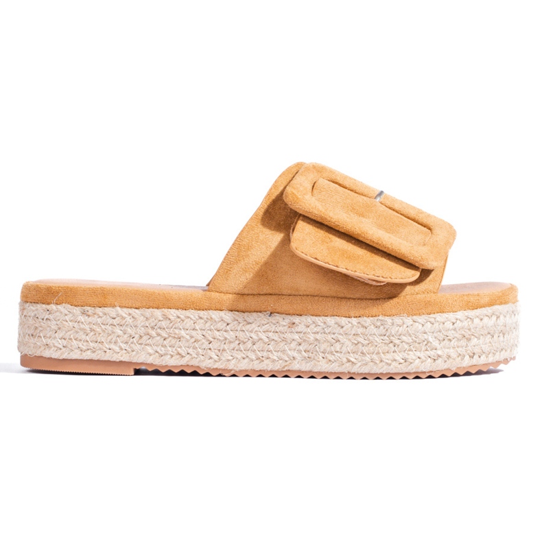Chanclas Shelovet de ante camel beige