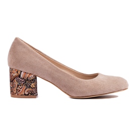 SHELOVET Zapatos de tacón bajo en ante beige de Sheovet