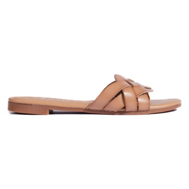 Sandalias planas trenzadas beige de Shelovet