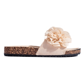 Sandalias Shelovet corcho beige con flores
