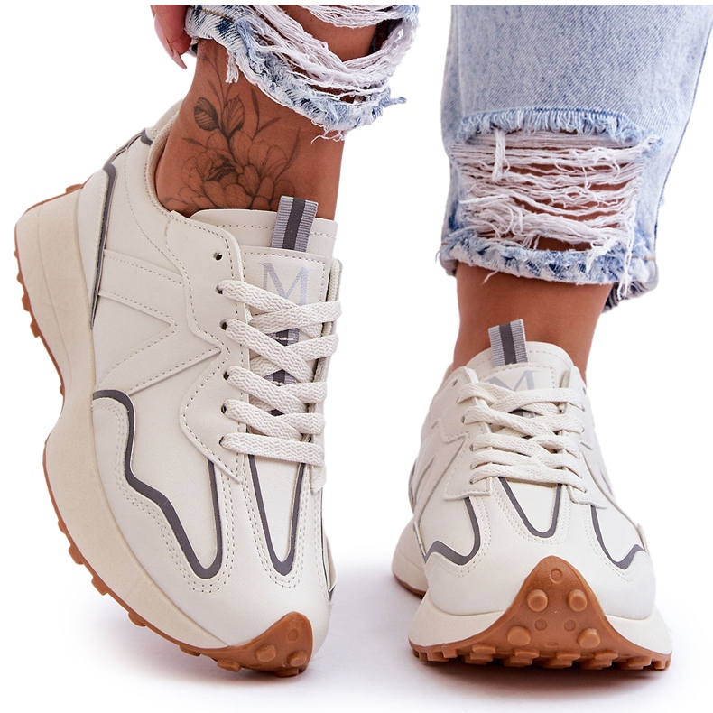 FJ1 Deportivas Mujer Beige Faro blanco