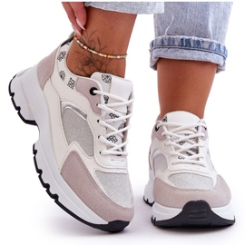 PM1 Zapatos deportivos con cordones en la plataforma de escape blanca blanco