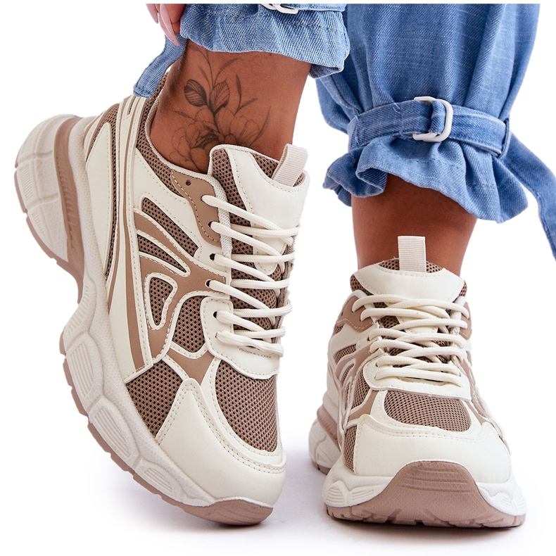 FG2 Deportivas Mujer Cordones Beige Emare