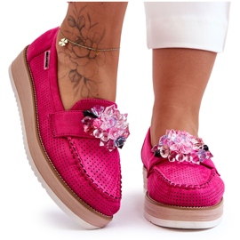 PM1 Mocasines Mujer Plataforma Piedras Fucsia Elonore rosa