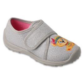 Pantuflas infantiles befado 660X061 plateado con osito plata