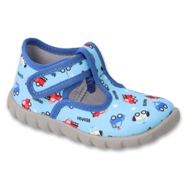Pantuflas infantiles befado 628P021 azul con coches