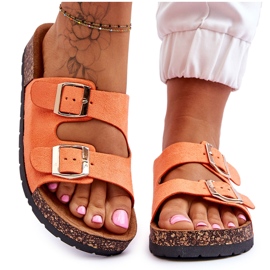 Chanclas Slip-On para Mujer con Suela de Corcho, Naranja