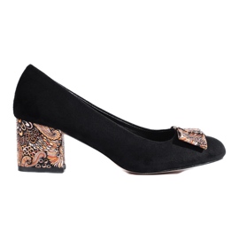 Zapatos de salón en ante negro con lazo de Shelovet