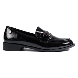 Mocasines mujer Shelovet negro lacado