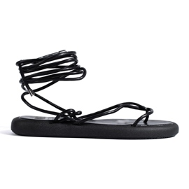 Sandalias de mujer Shelovet negras con cordones negro Sandalias de mujer Shelovet negras con cordones negro