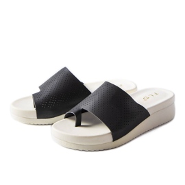 Sandalias de cuña negras de Monferrato negro