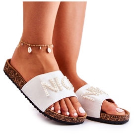 Evento Chanclas Clásicas De Ante Con Cuentas, Blanco