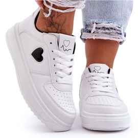 FJ1 Zapatillas Deportivas Clásicas Con Corazón Blanco Y Negro Amore